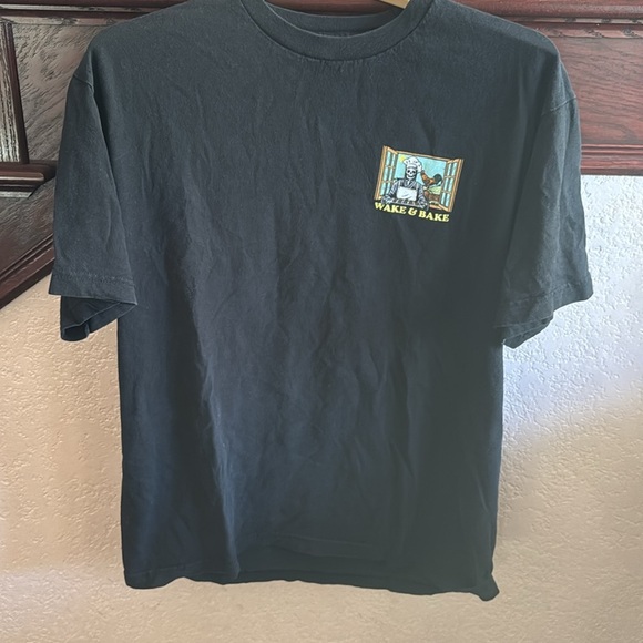 Wake & Bake Skeleton Baking 420 Cookie Black Graphic Rooster T-Shirt Tee Mens XL - Picture 3 of 5